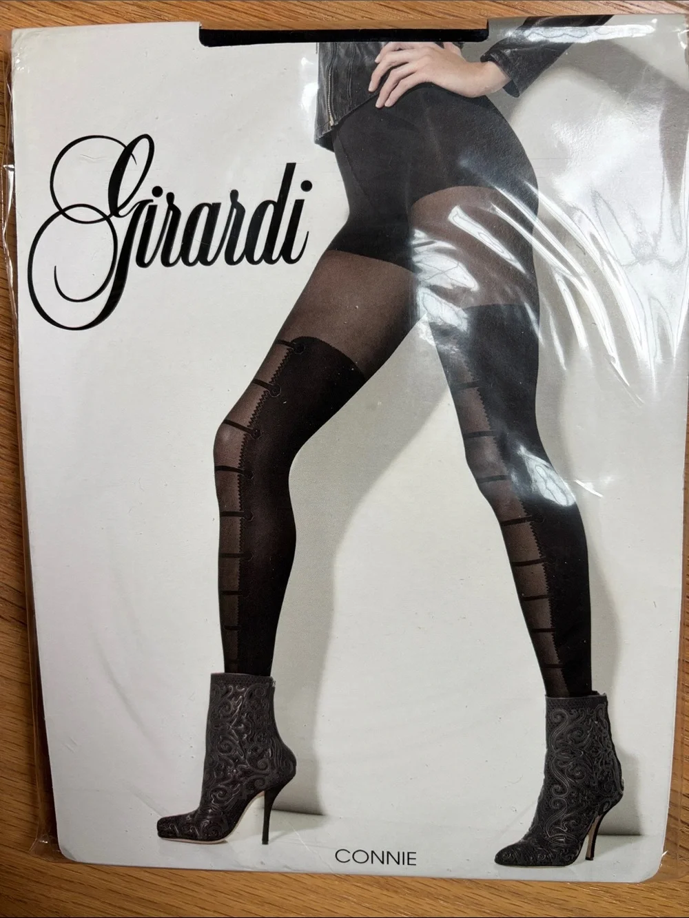 Connie Black Decorative Sheer Tights